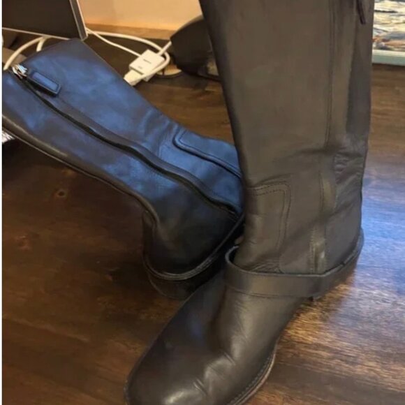 Gucci Black Leather Moto Boots - Size 8 - Picture 3 of 8